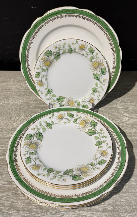 SET of 8  mixed plates, Noritake 'Stanford' + Imperial Crown