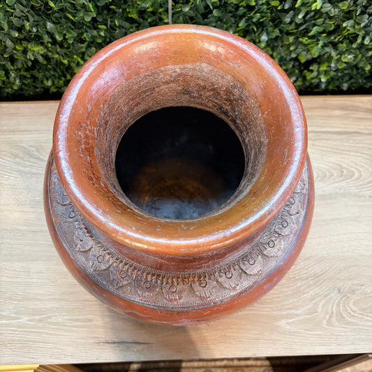 Terracotta Art Vase 10"H x 11"Dia