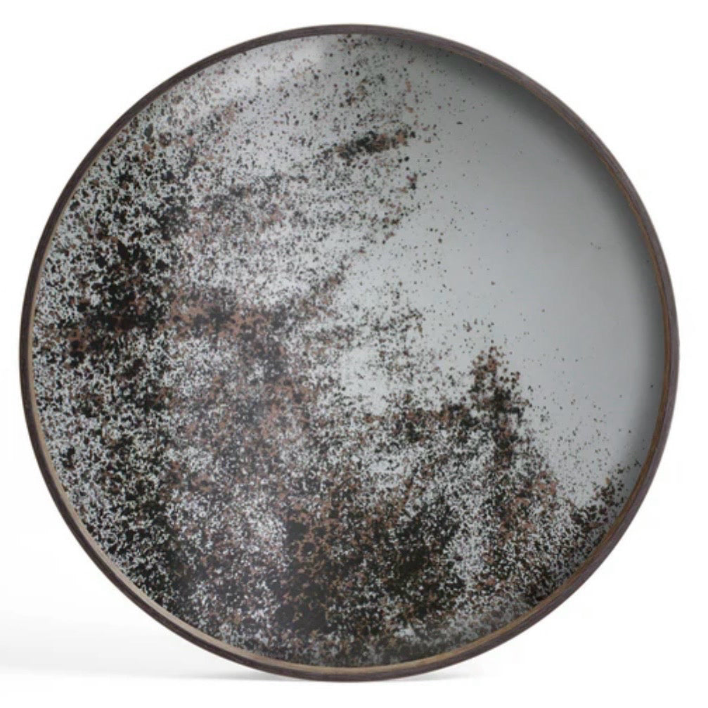 Ethnicraft Round Tray, Clear Mirror, Size: Large: 24"Dia x 1.75"H