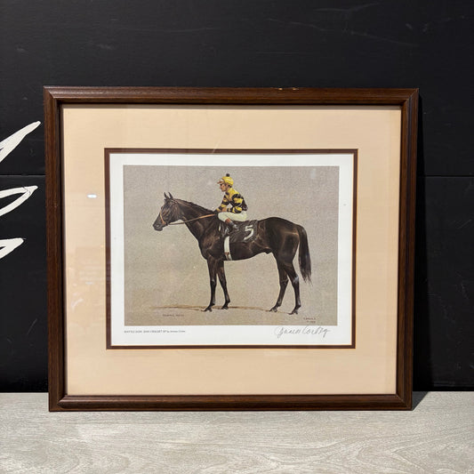 Signed Print "Seattle Slew" by Cortez, 20"W x 18"H