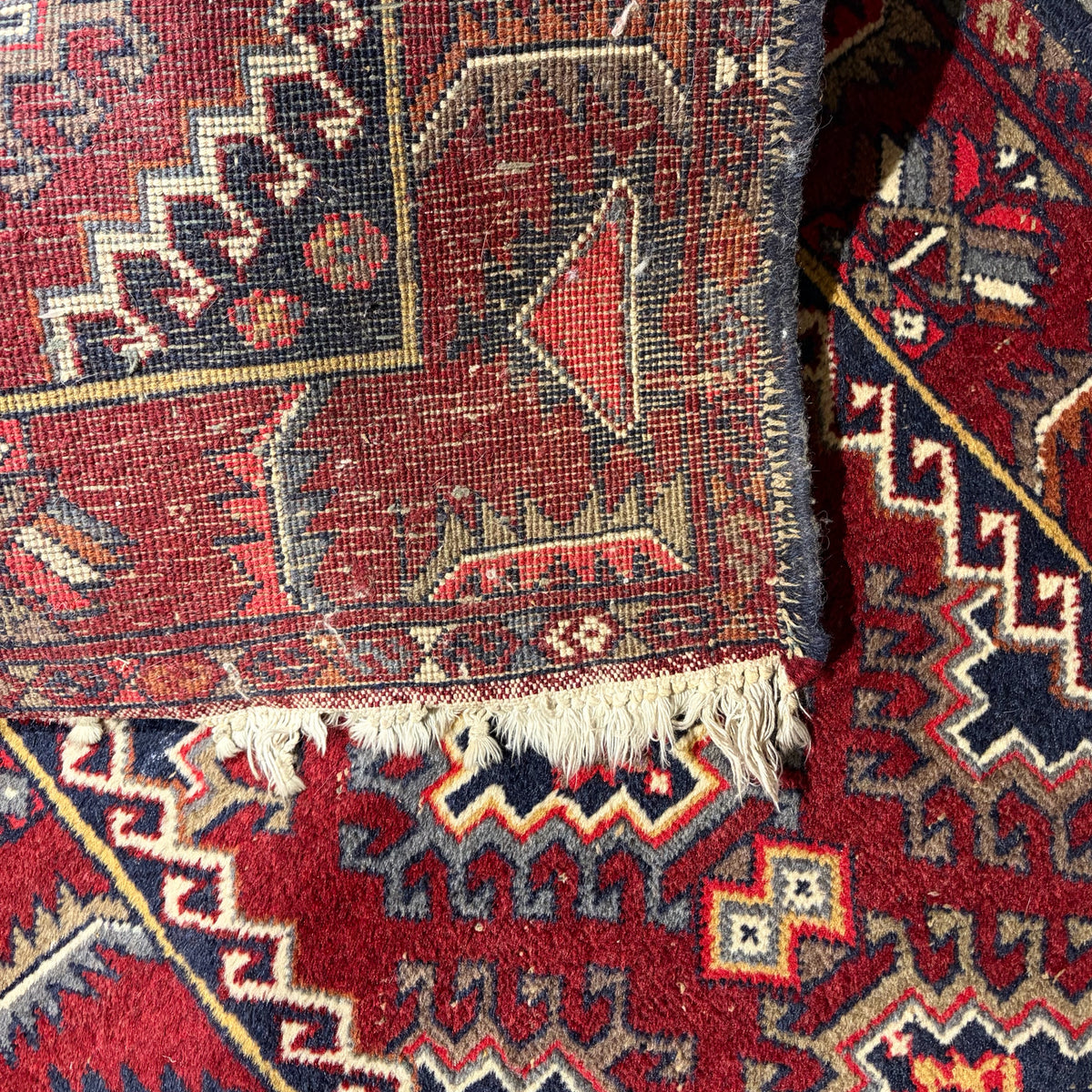 VTG Hand Knotted Persian Runner, Reds, 10'L x 2'4"W .5"H
