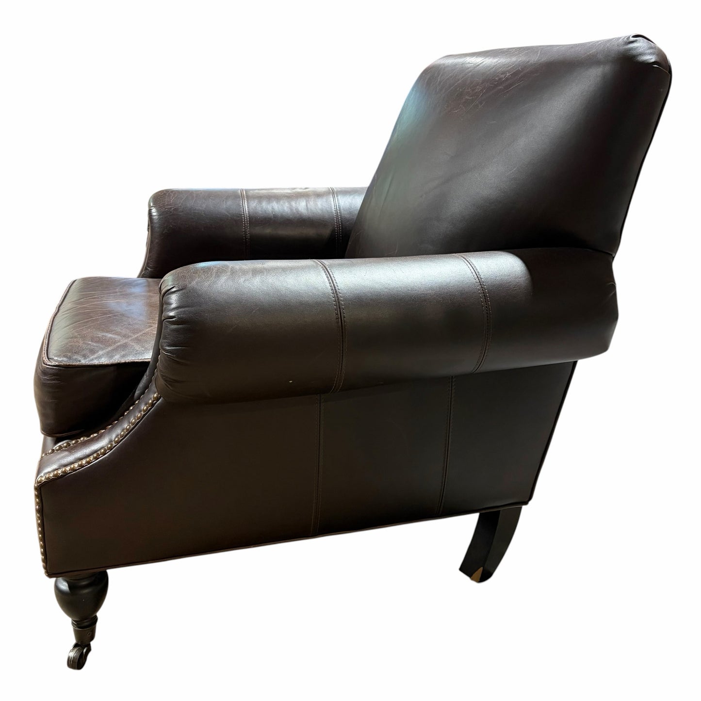 Brooklyn Leather Armchair w/ Nailhead Trim, 37"W x 36"D x 35"H (AS IS)