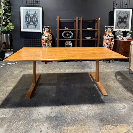 VTG Hand Crafted Wood Trestle Dining Table, 90"L x 38"D x 30.5"H