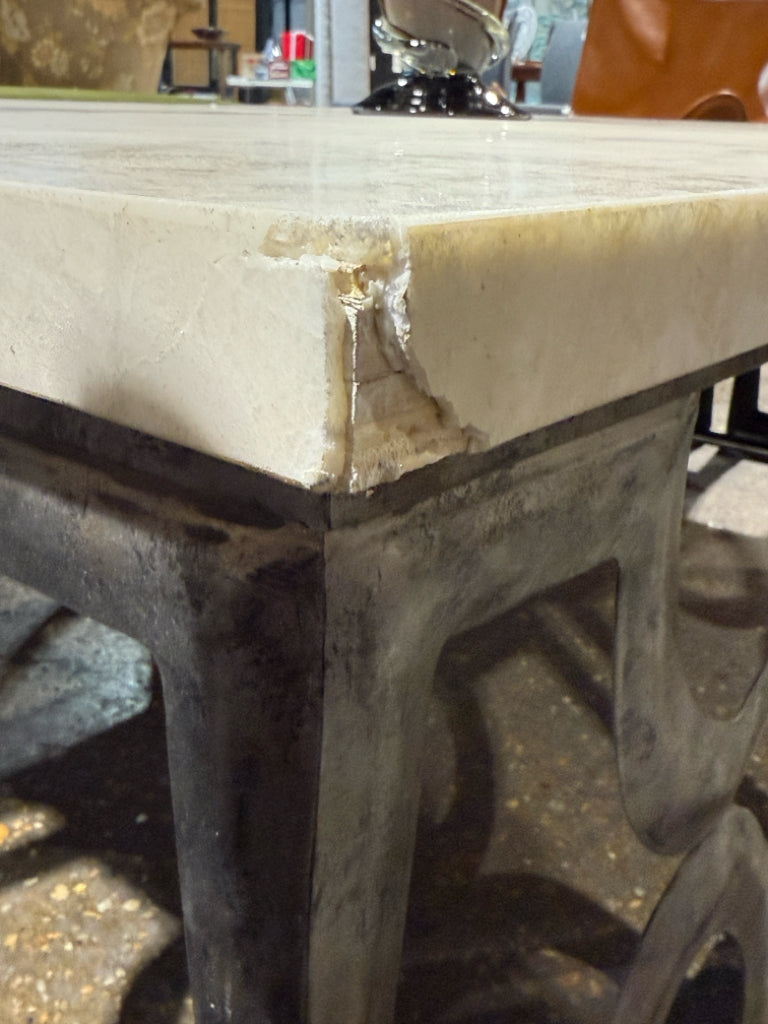 Grand Tour Rectangular Stone Coffee Table,  (AS IS) 59" W x 41" D x 17" H