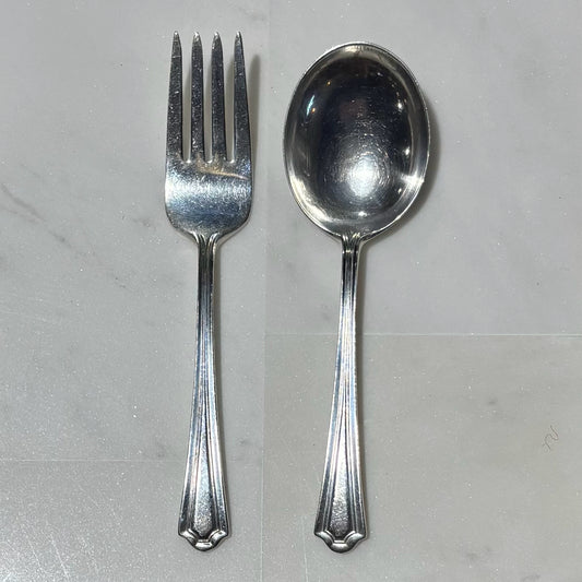 Sterling Silver Child's Fork & Spoon 4.75" L x 1.25" W