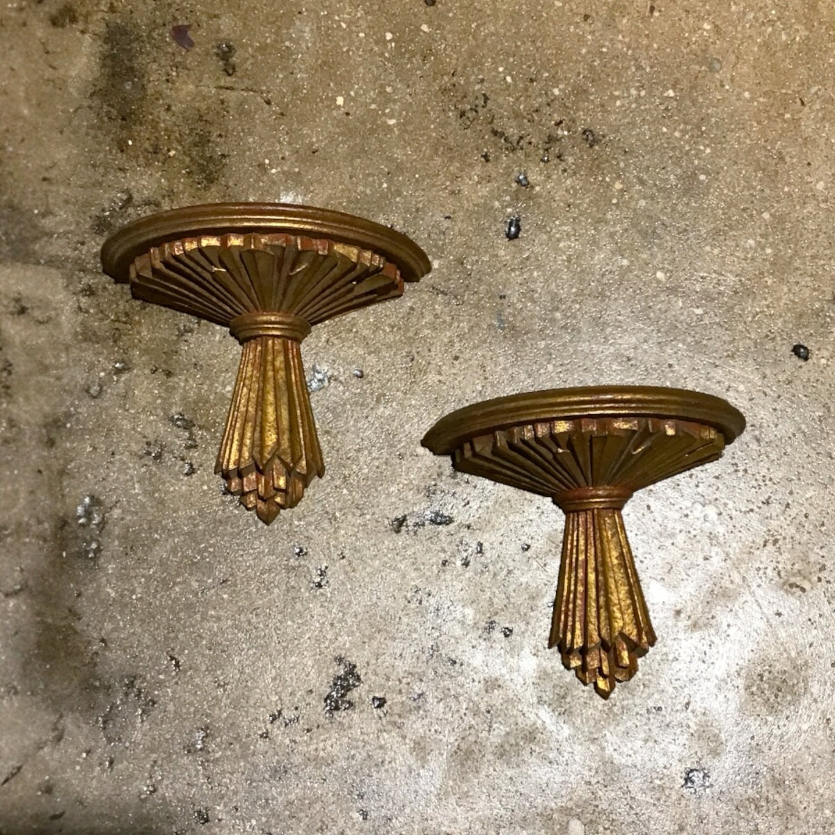 Pair of VTG Stye Wood Wall Sconces 8"W x 4"D x 7"H (Each)