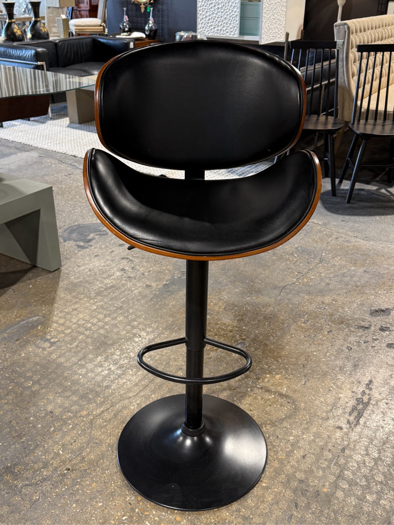 Bentwood Barstool Mid-Century style Adjustable Swivel Stool, 20"W x 18"D x 45"H