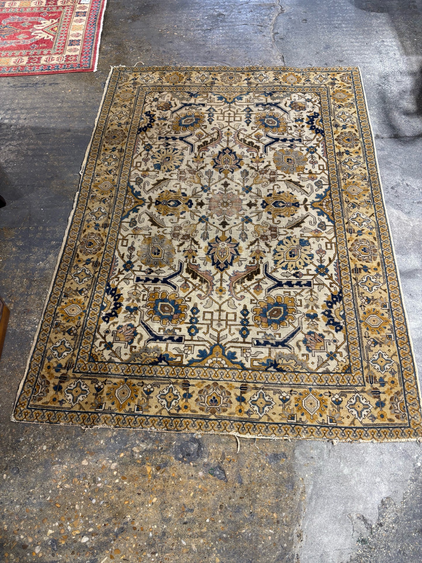 Tan Persian Carpet (AS-IS) 4"6" x 6"5"