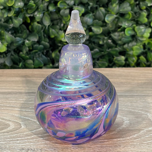 Rosetree Glass Studio Handblown Perfume Bottle, 4"H x 2.5"D