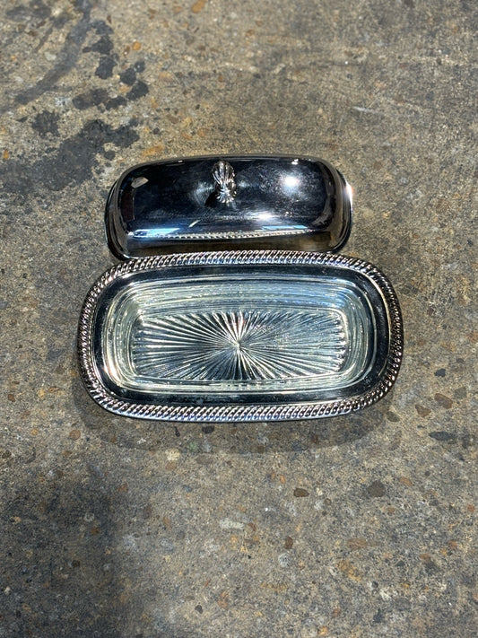 International Silver Butter Dish 8" L x 5" W x 4" H