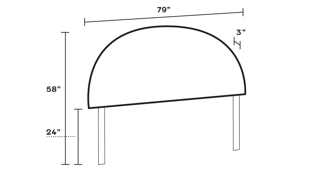 Havenly Arched Back King Headboard, French Yellow Linen, 79" W x 3" D x 53" H