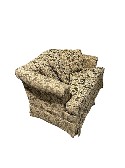 Brown Floral Loveseat, 57" L x 36" W x 34' H