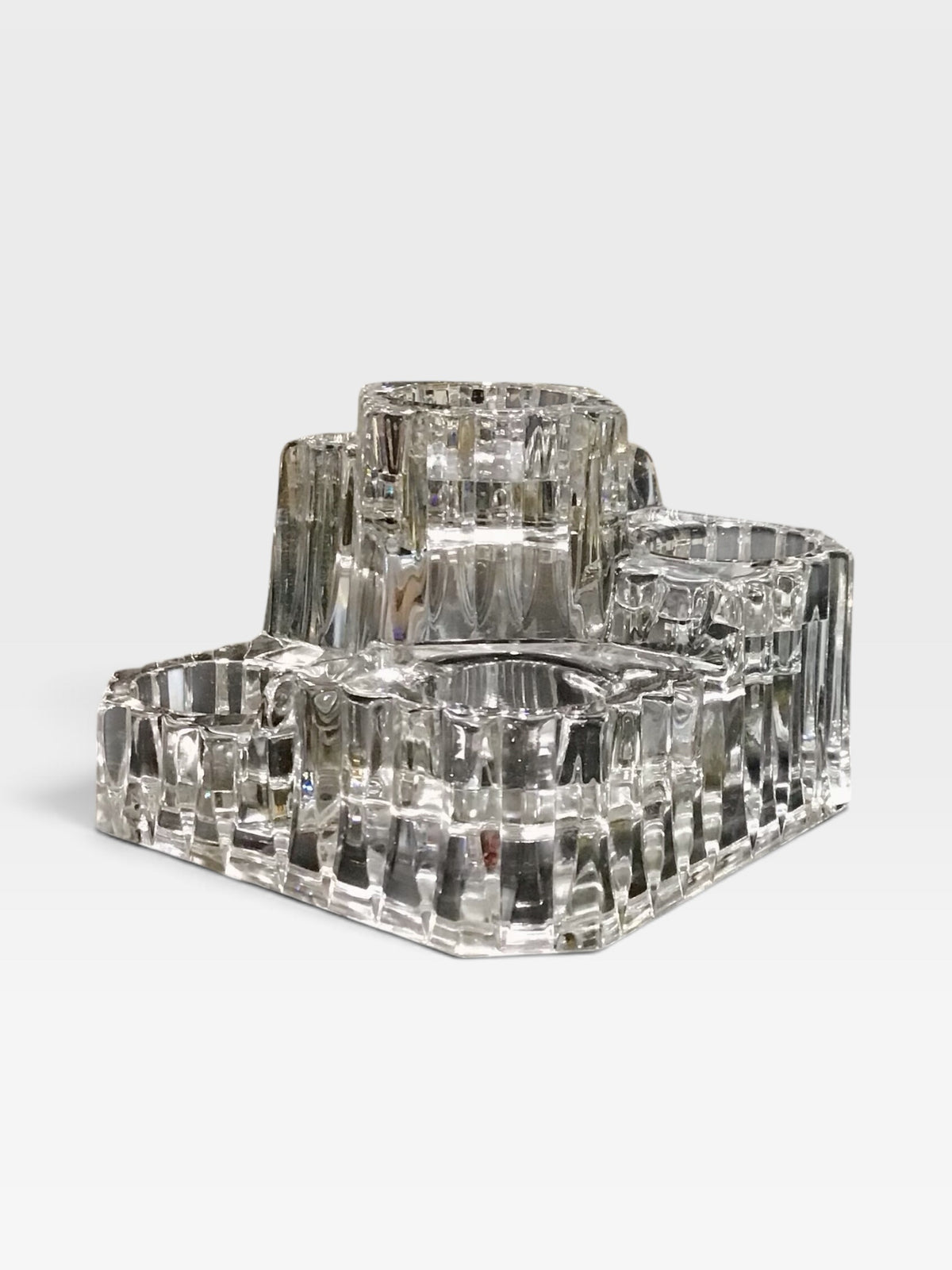 PartyLite Ice Crystal Castle 5-Tier Candle Holder, 6"W x 5.75"W x 4.5"H
