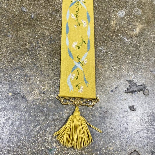 Vintage Needlepoint Bell Pull, 70"L x 8"W x .25"D