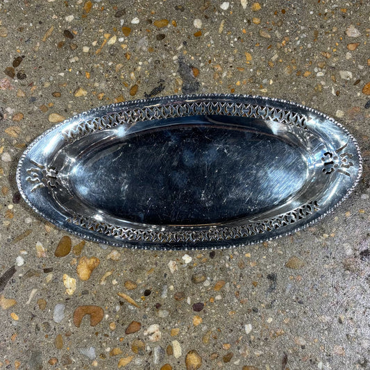 Oval Silverplate Dish 12" L x 5.75" W x 1.5" H