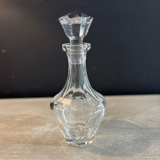 AS-IS Faceted Glass Decanter 5" D x 10" H