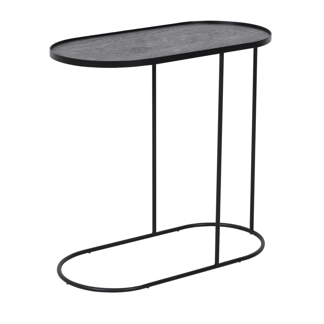 Oblong Tray Side Table, Table Only, Black, 27.2"W x 13.2"D x 25.6"H