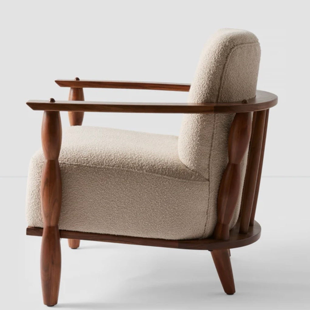 NEW Leela Armchair,  Boucle Oat, 30.5"W x 31"D x 33"H
