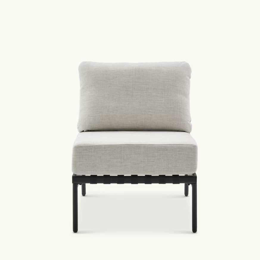 Sorrento Outdoor Armless Chair, Natural Beige, 25" W x 31.1" D x 33.1" H