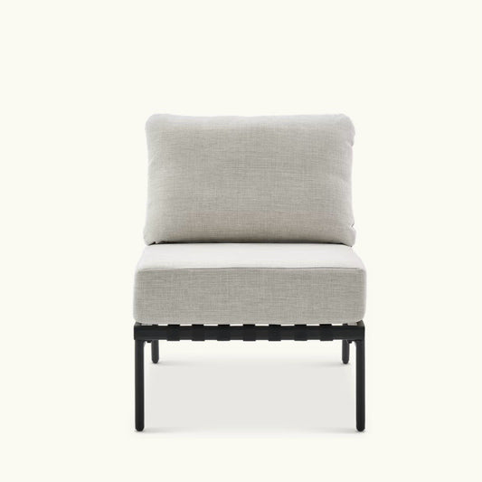 Sorrento Outdoor Armless Chair, Natural Beige, 25" W x 31.1" D x 33.1" H