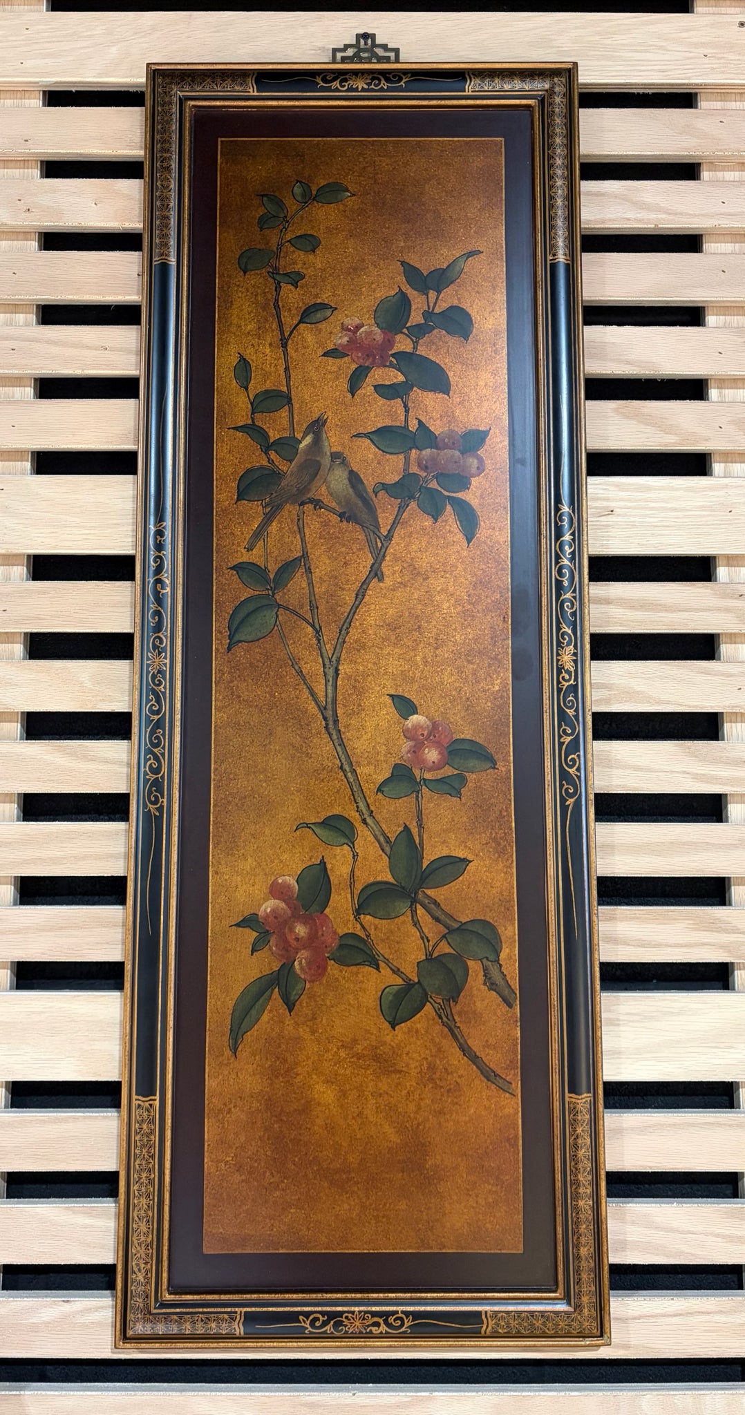 Pair of VTG Chinoiserie Wall Panels, 15"W x 42"H x 1"D