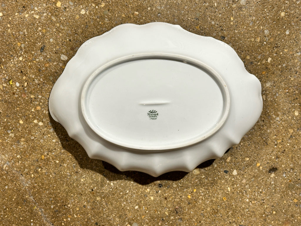 Vintage Richard Ginori bowl, floral, 9.5"L x 7"W x 1"H