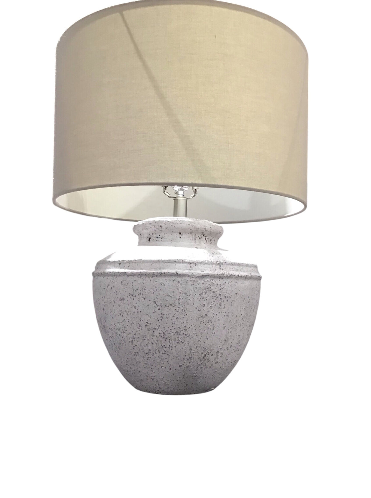 White w/gray Accents Lamp, 18"Dia x 24.5" H