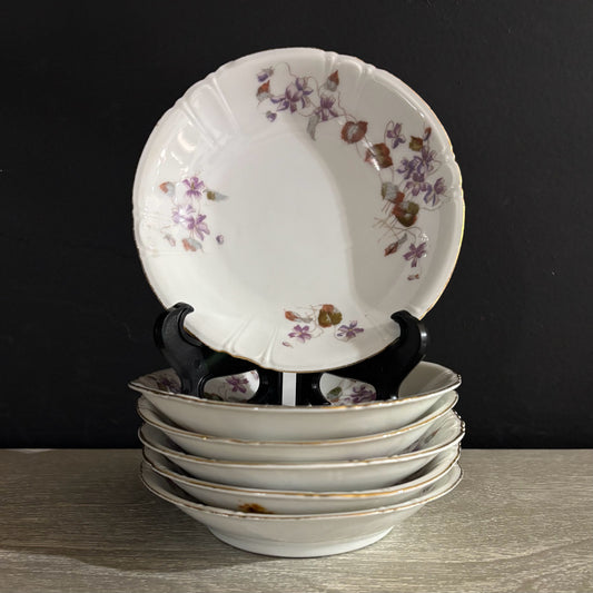 SET 6 Floral Porcelain Bowls 5.25" D x 1.25" H