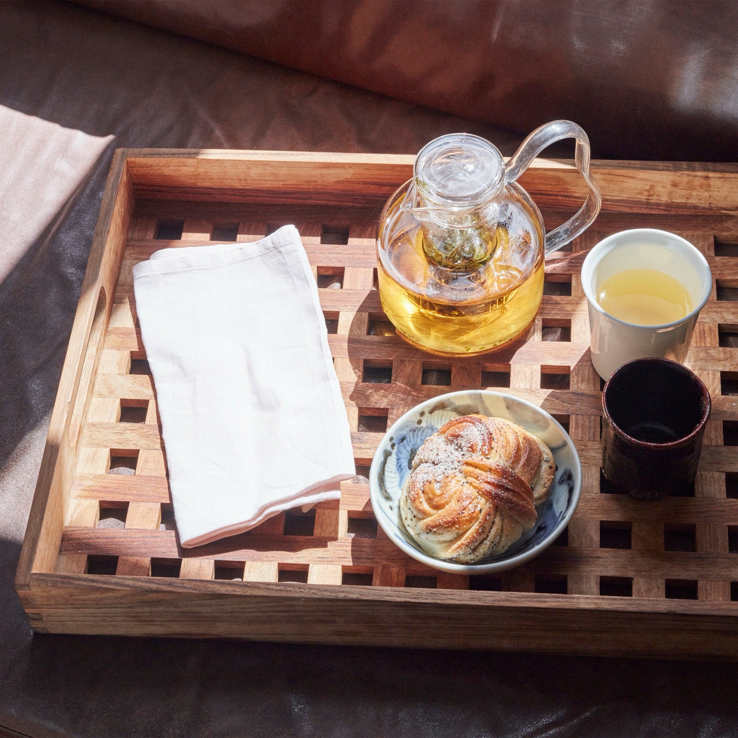 2Modern Fritz Hansen Fionia Tray, Teak, 18.75" L x 12.5" W x 2.5" H