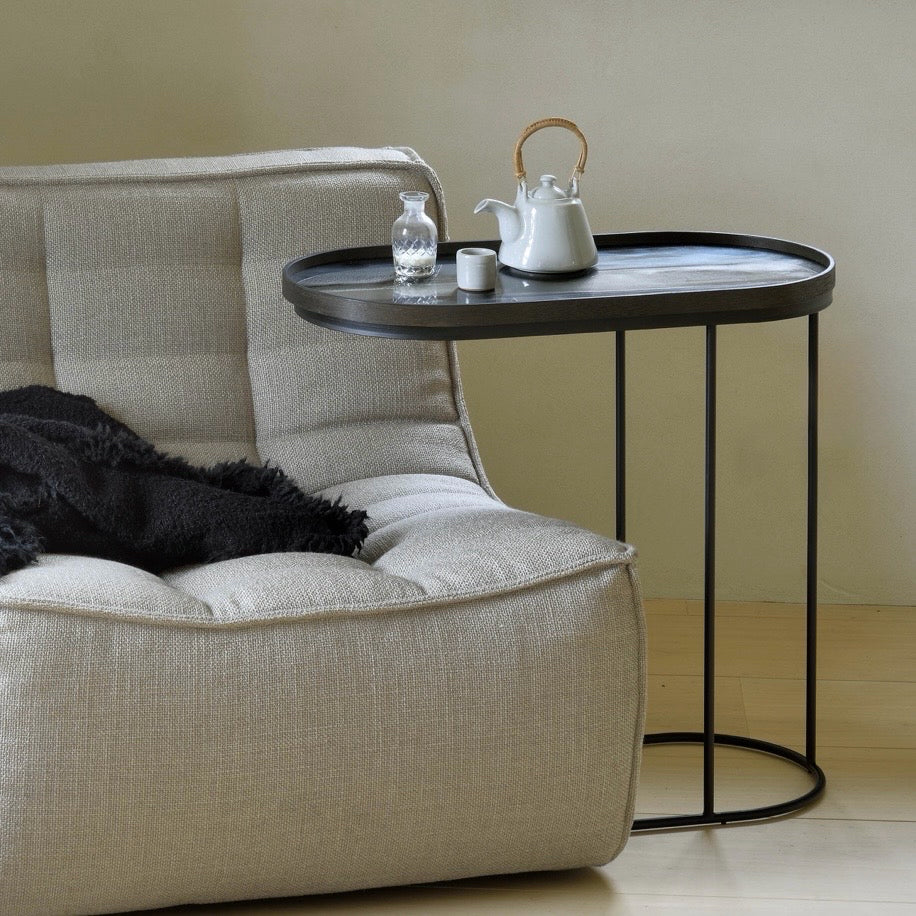 Oblong Tray Side Table, Table Only, Black, 27.2"W x 13.2"D x 25.6"H