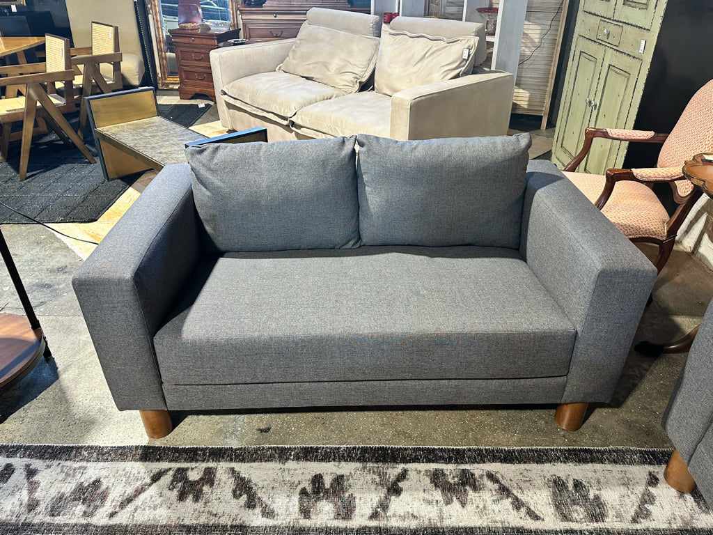 Loveseat, charcoal, 60"L x 33"D x 25"H