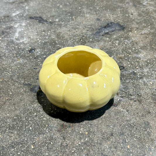 MCM Yellow Pumpkin Planter, Small, 6" Dia x 3" H