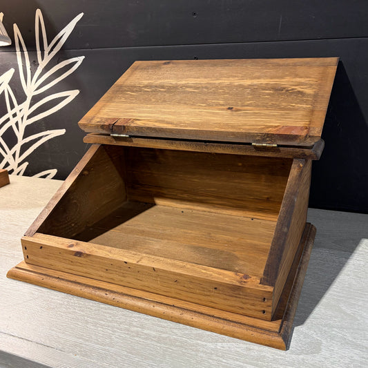 Antique Wooden Writing Slope Box, 17"W x 13"D x 7"H