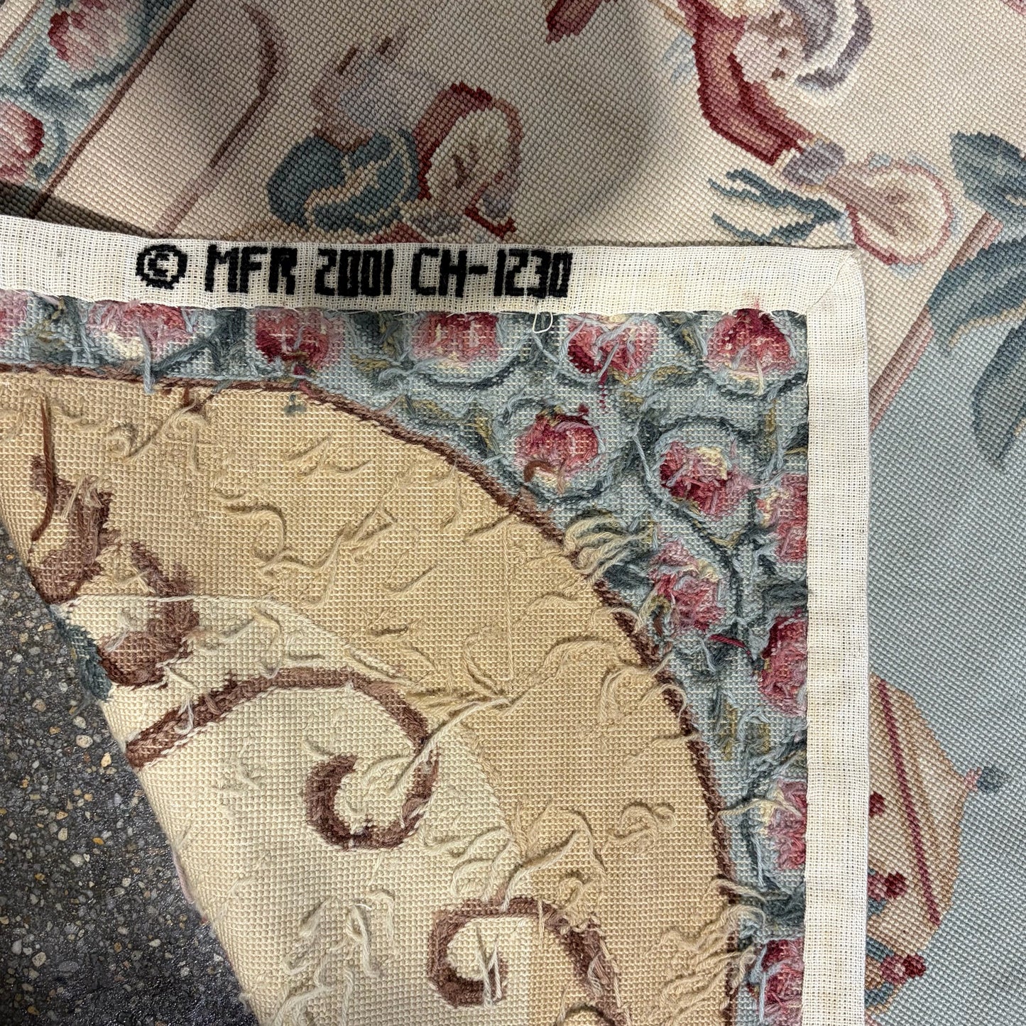 VTG Aubusson Style Singerie Monkey Motif  Needlepoint Rug, 8'8"L x 5'6"W