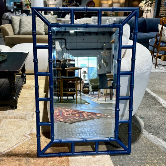 Bamboo Mirror, Blue, 41" L x 27.5" W