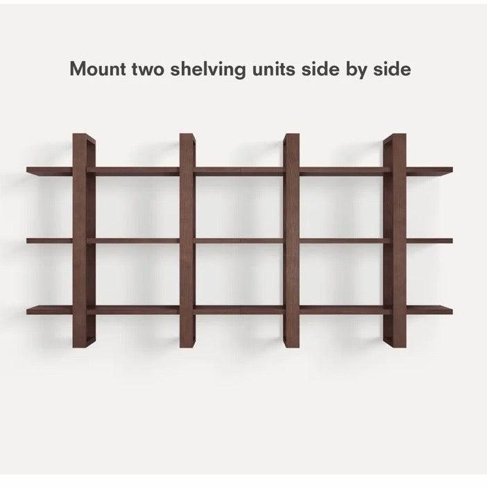 The Index Wall Shelf, Set of 2 in Walnut, 32" W x 10" D x 64" H