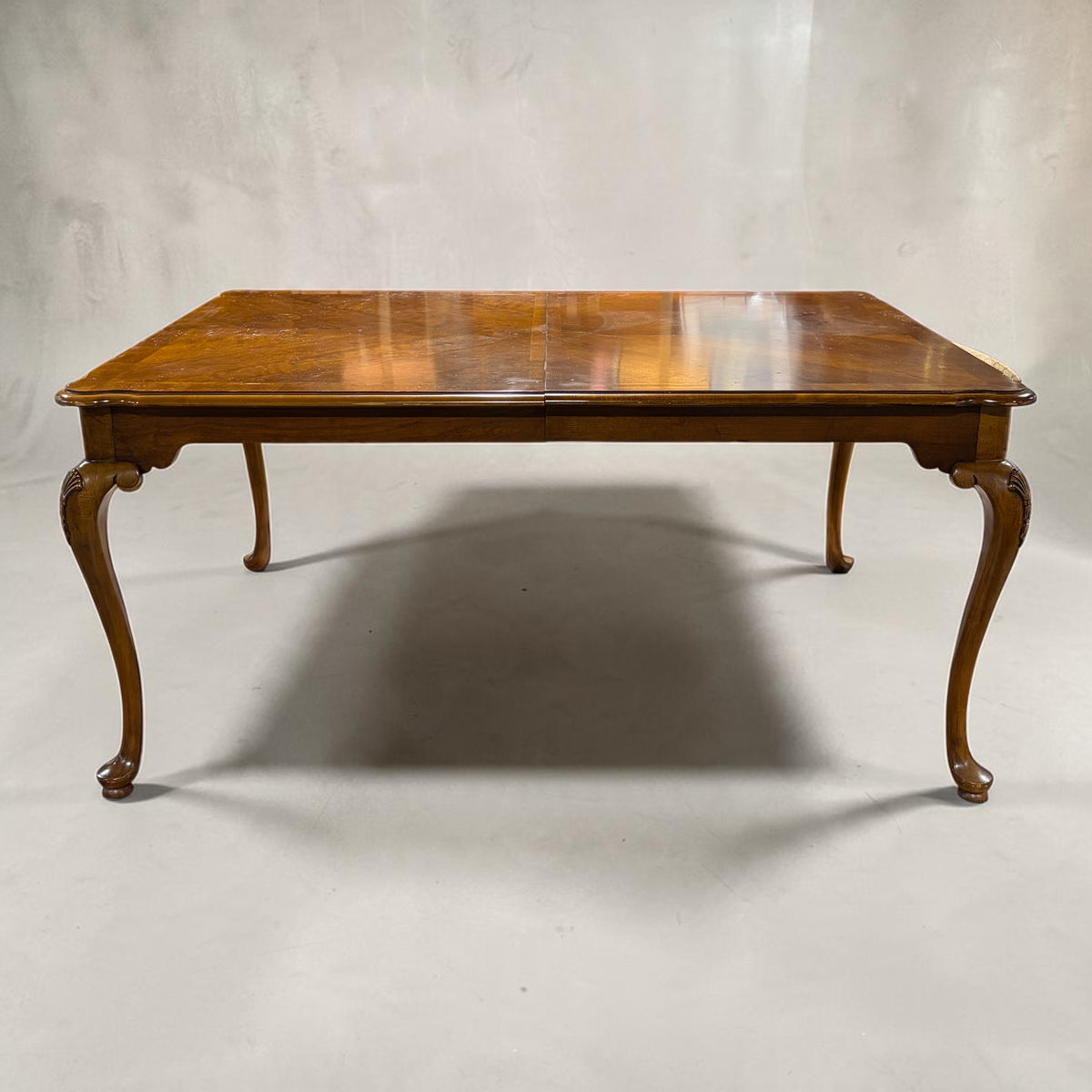 Queen Anne Style Dining Table (No Leaf / As Is) 43"D x 64"W x 30"H