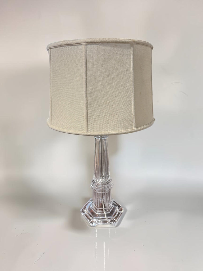 Crystal column table lamp, 30"H