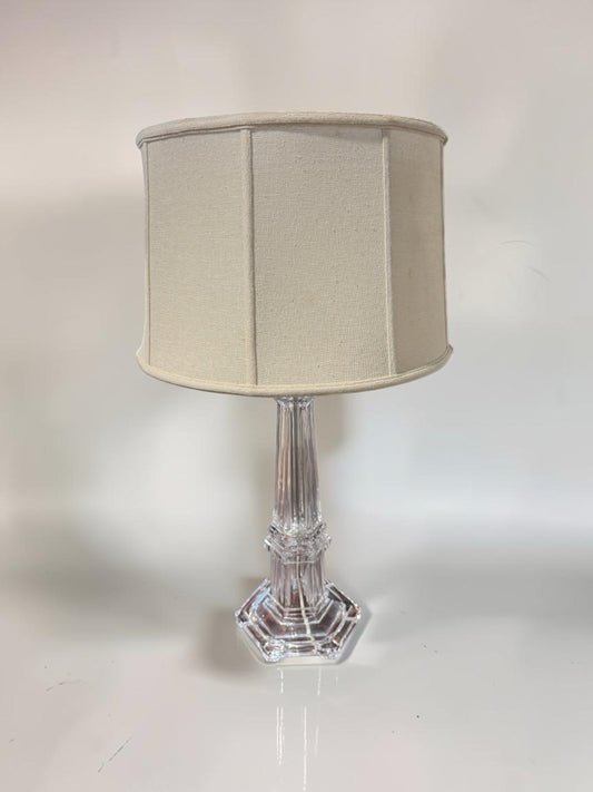 Crystal column table lamp, 30"H