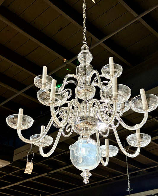 Preciosa Lustry, 12 Bulbs, Bohemian Crystal Chandelier, 36"Dia x 40"H
