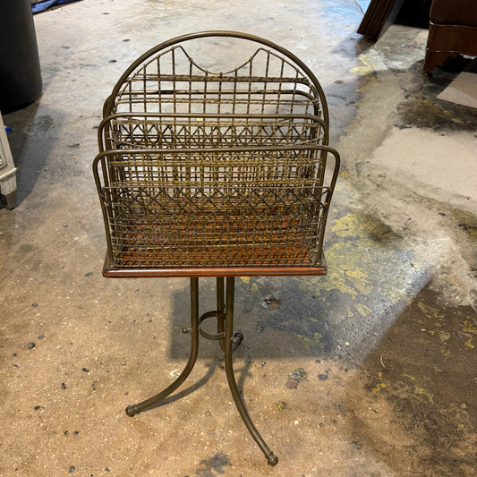 Antique  Revolving Magazine/Newspaper Stand, 15"W x 9"D x 34"H