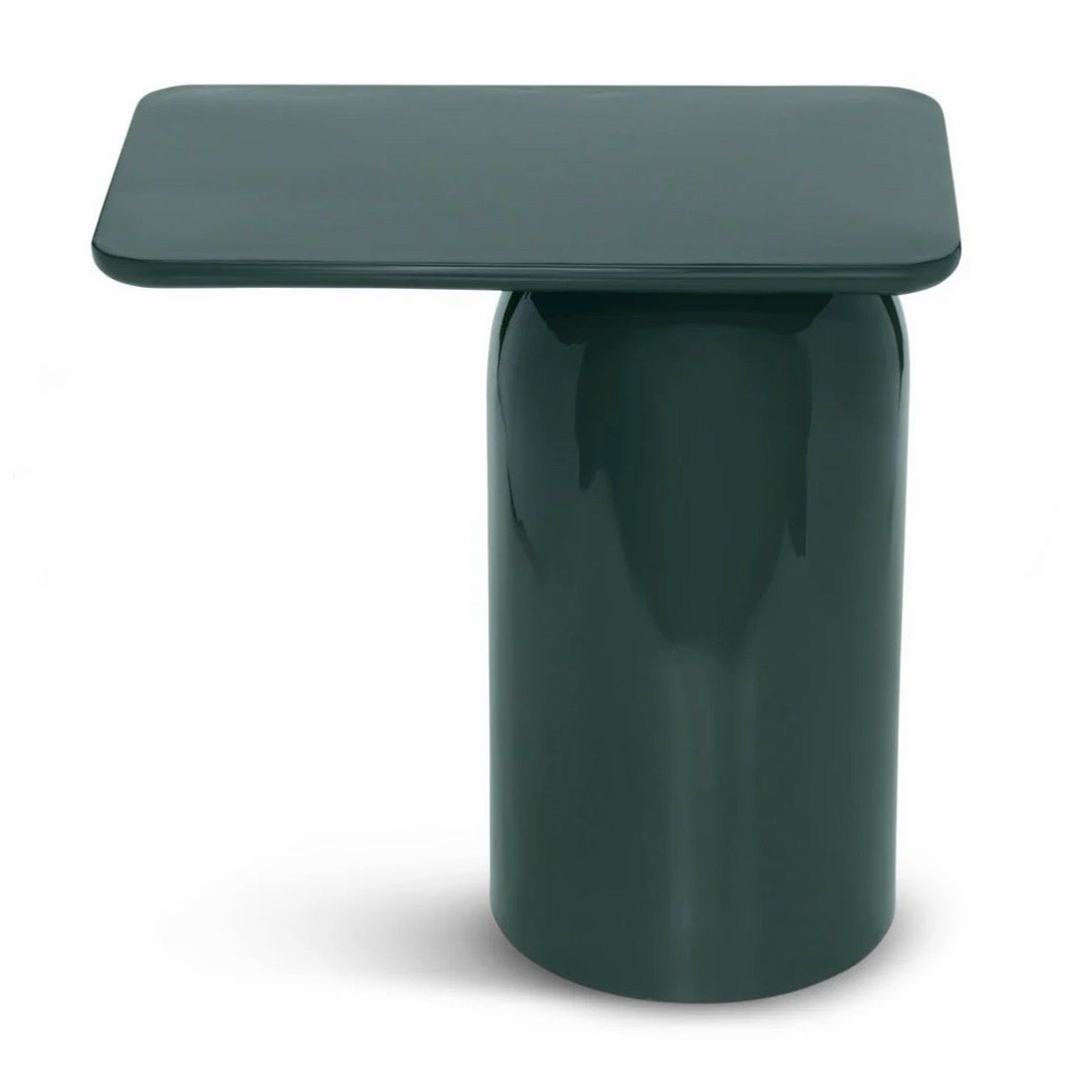 Alessia Enamel End Table, Obsidian Green, 19.75"W x 10"D x 19.75"H