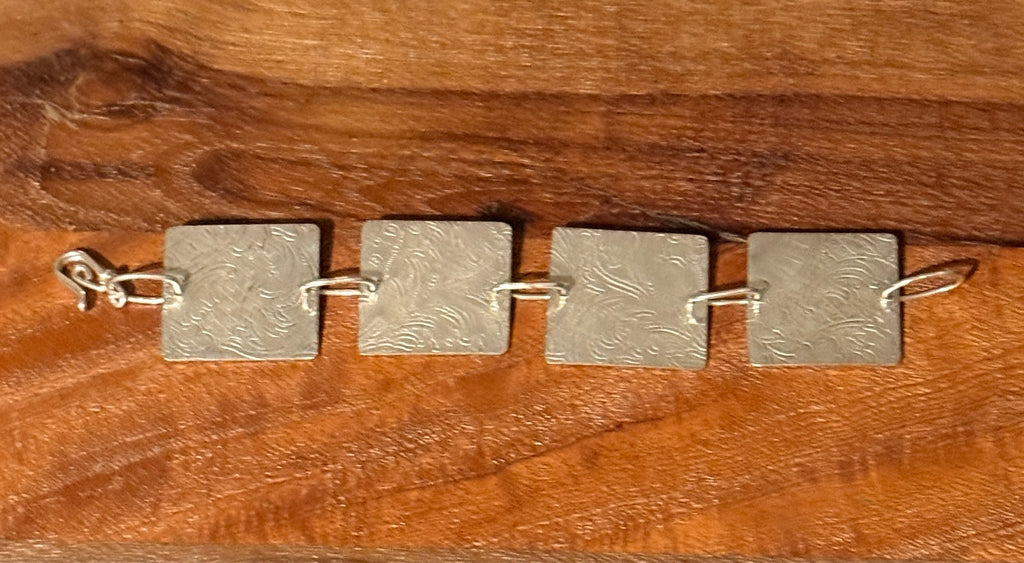 Silverplate/Sterling link bracelet, 7"