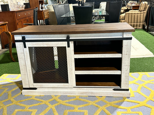 Farmhouse media cabinet, 50.25"L x 20"W x 30.25"H