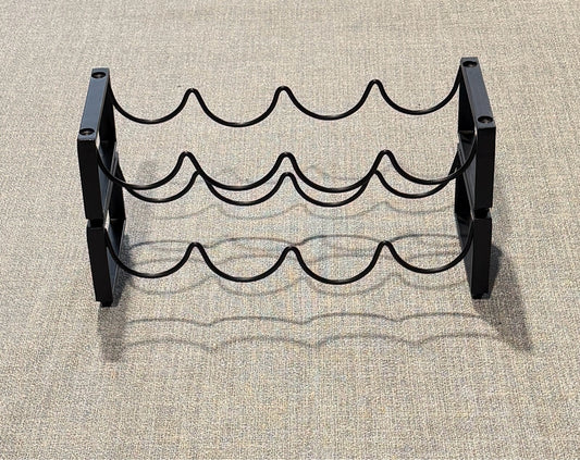 8 bottle wine rack, black metal