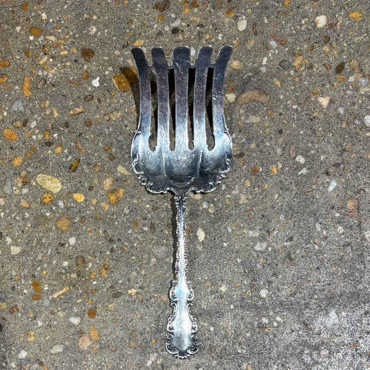 Oversize Louis XV by Gorham Sterling Asparagus Fork, mono 10" L x 3.25" W x 2" H