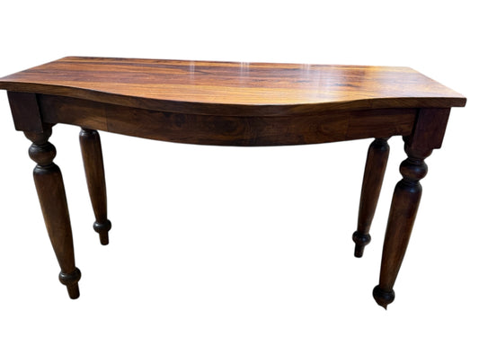 Solid wood demilune/console/desk, 48"W x 24"D x 30.5"H