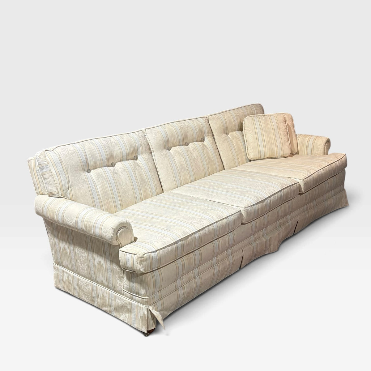 VTG Beige Striped Sofa, 91"W x 36"D x 29"H