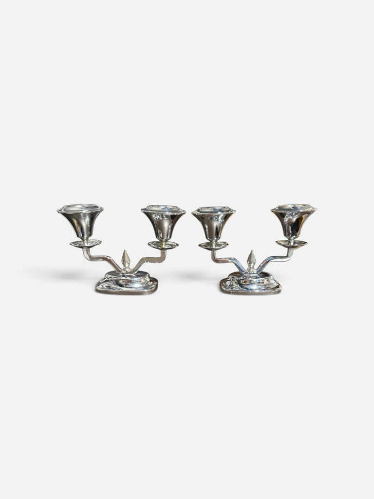 PAIR of VTG Farberware candlesticks, 6.25"H x 2.5"W