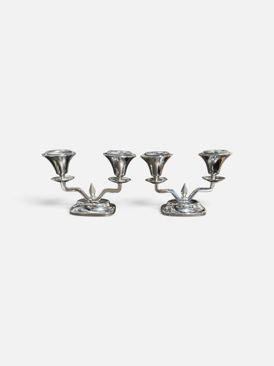 PAIR of VTG Farberware candlesticks, 6.25"H x 2.5"W